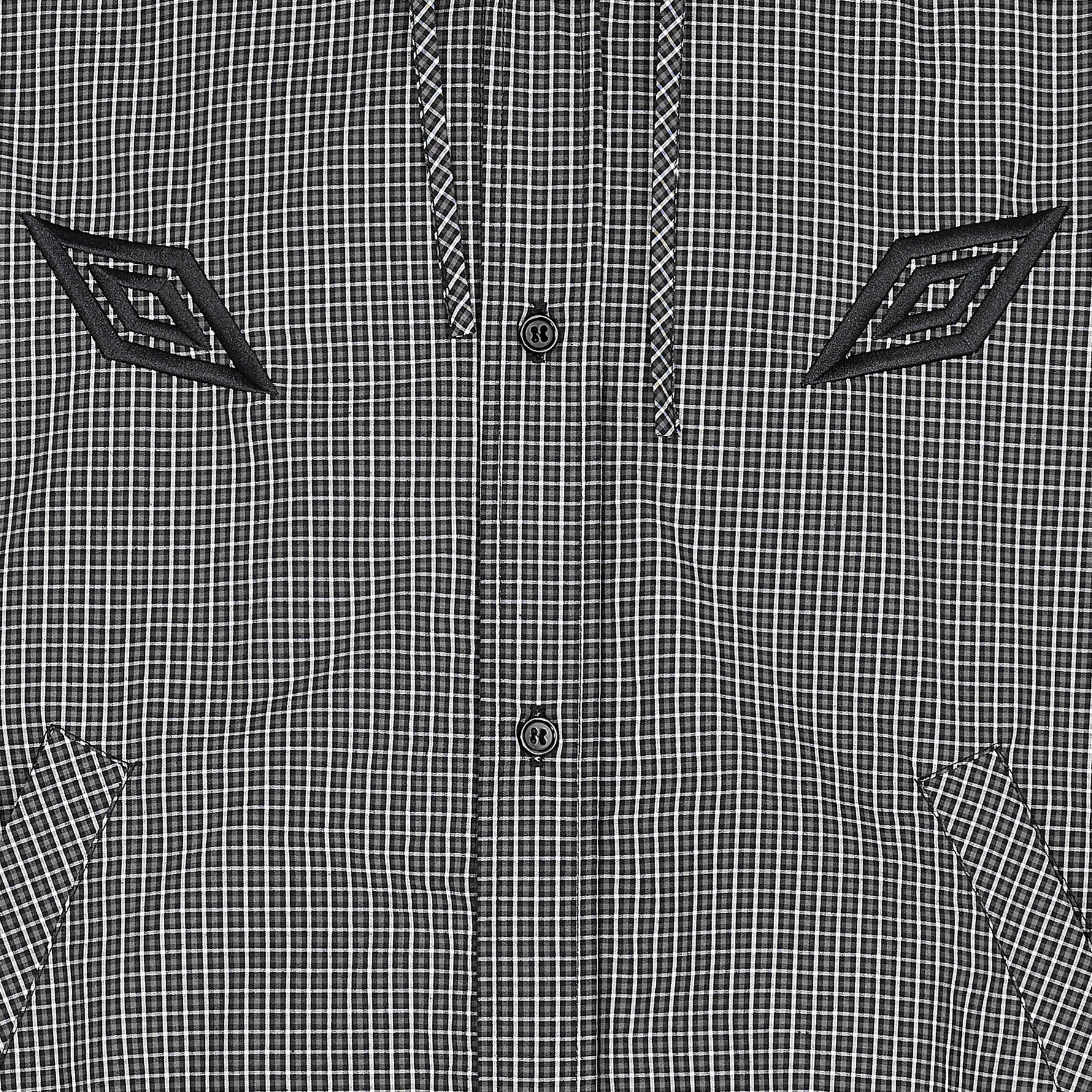 GINGHAM CHECK MASKED SHIRT BLACK BROWN