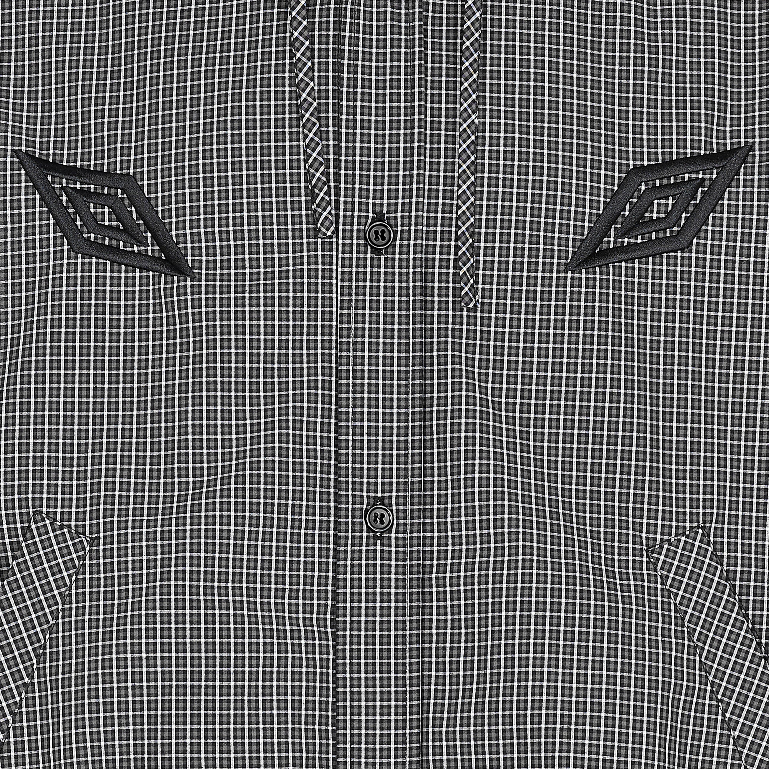 GINGHAM CHECK MASKED SHIRT BLACK BROWN