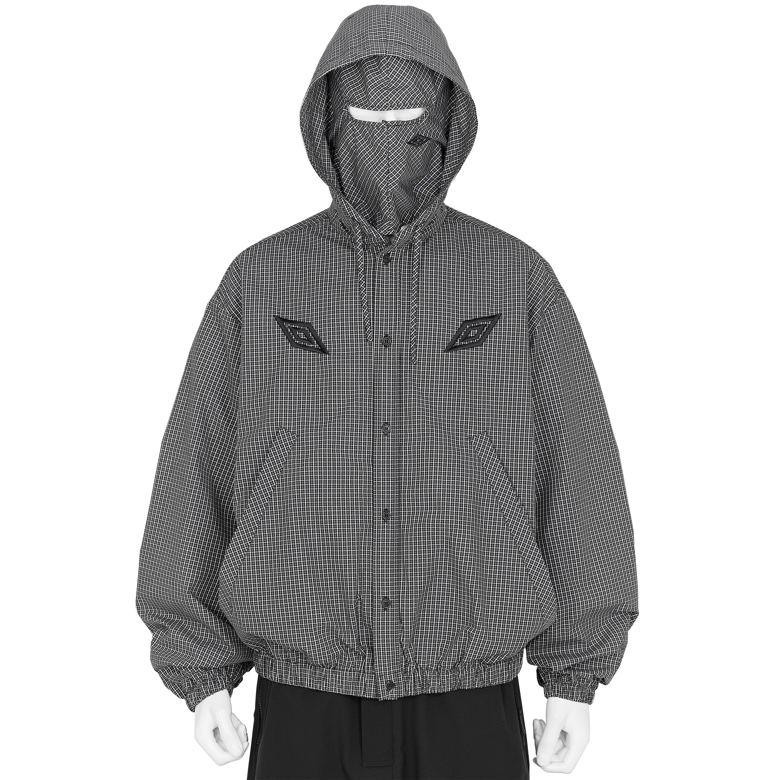 GINGHAM CHECK MASKED SHIRT BLACK BROWN