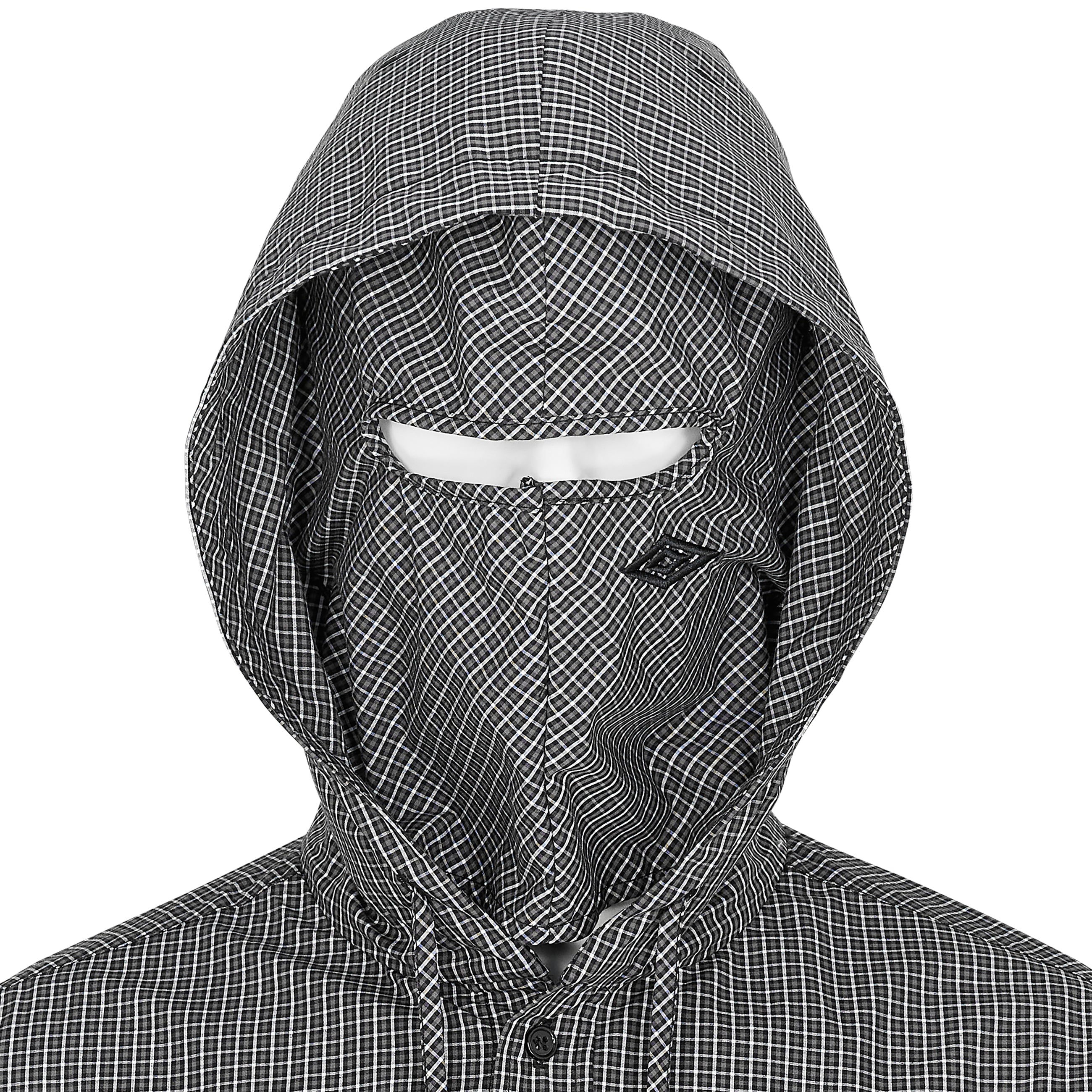 GINGHAM CHECK MASKED SHIRT BLACK BROWN