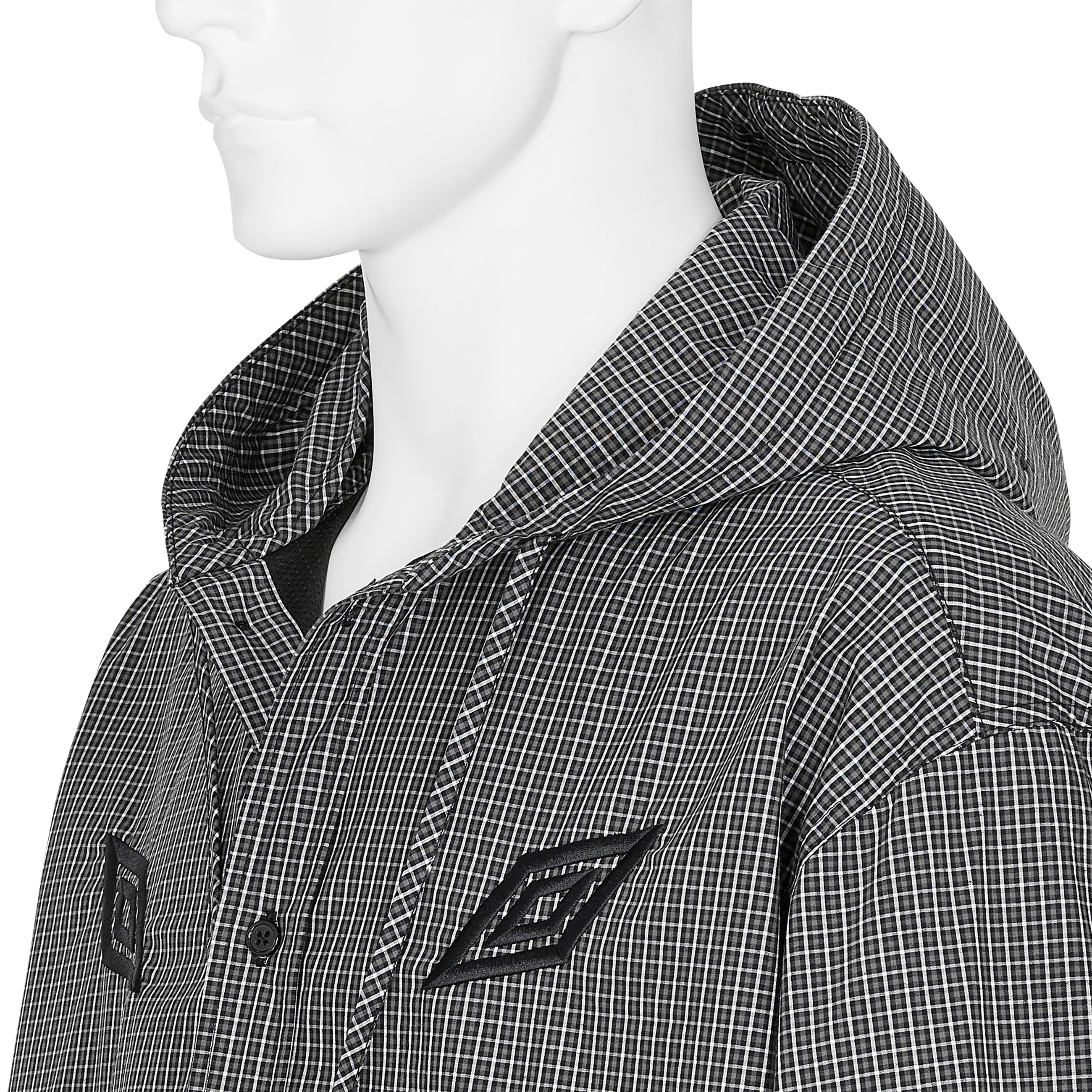 GINGHAM CHECK MASKED SHIRT BLACK BROWN