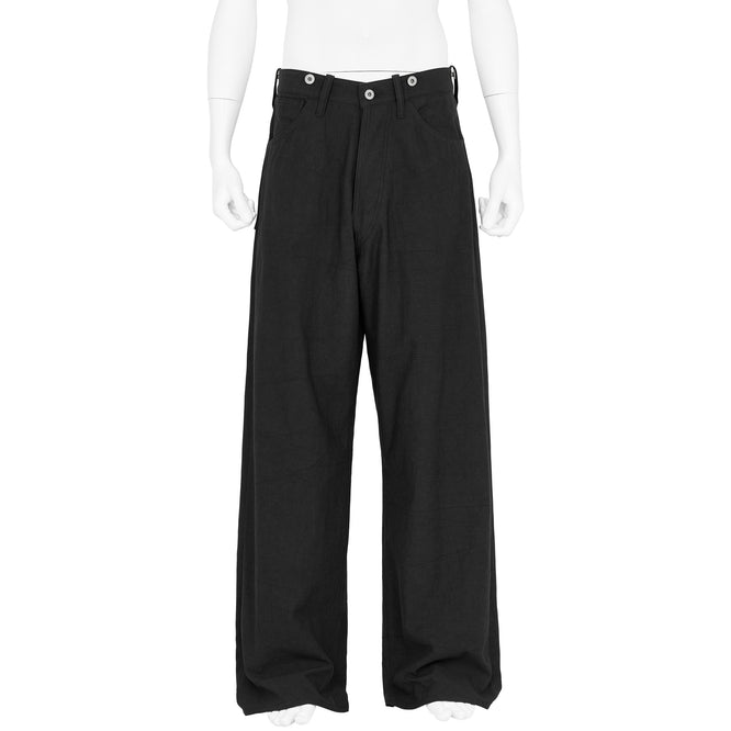 LOT.209 BUCKLE BACKED TROUSERS BLACK