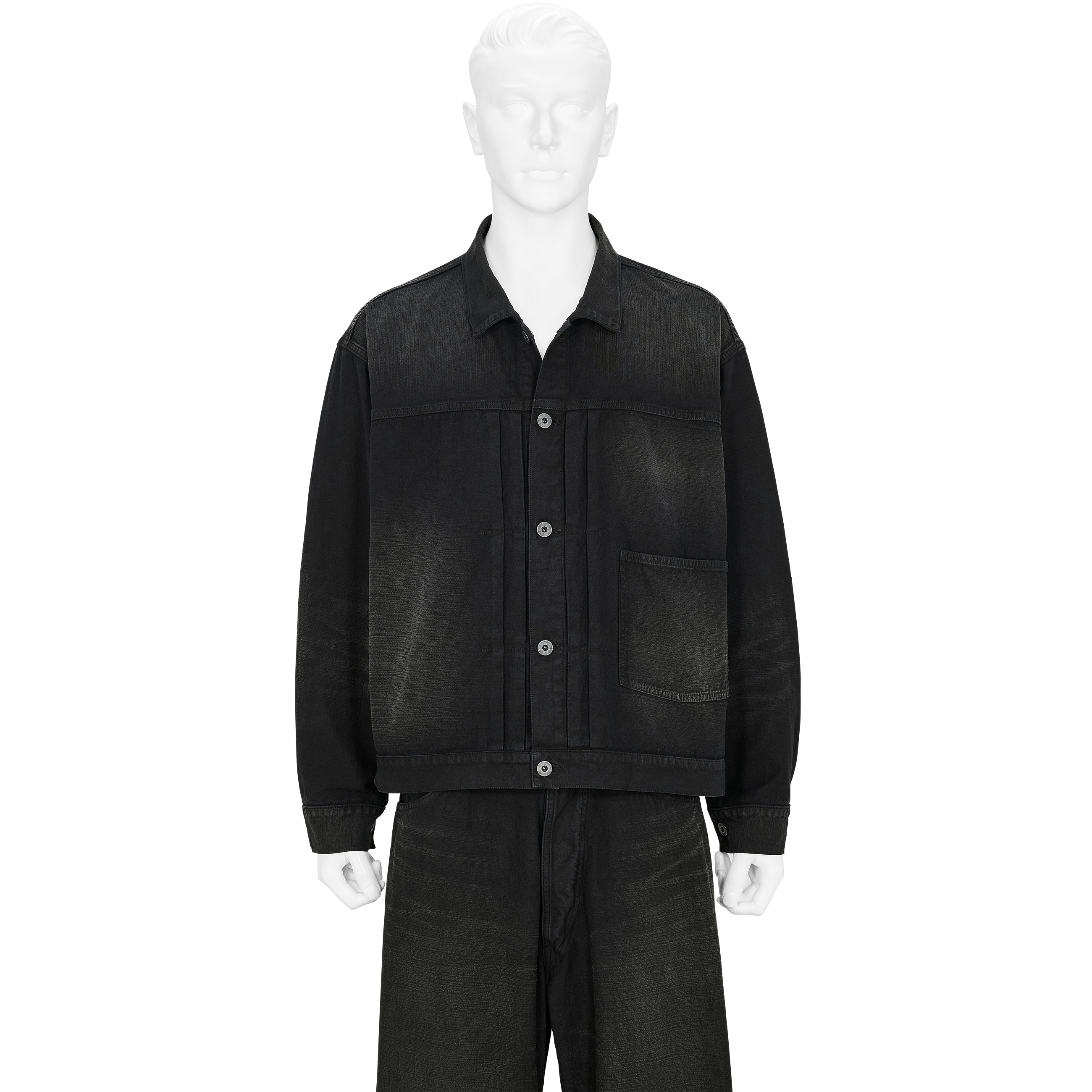 LOT.309 BUCKLE BACKED JACKET BLACK DAMAGED SUMI DYED BLACK