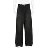 LOT.209 BUCKLE-BACKED TROUSERS DAMAGED SUMI DYED BLACK