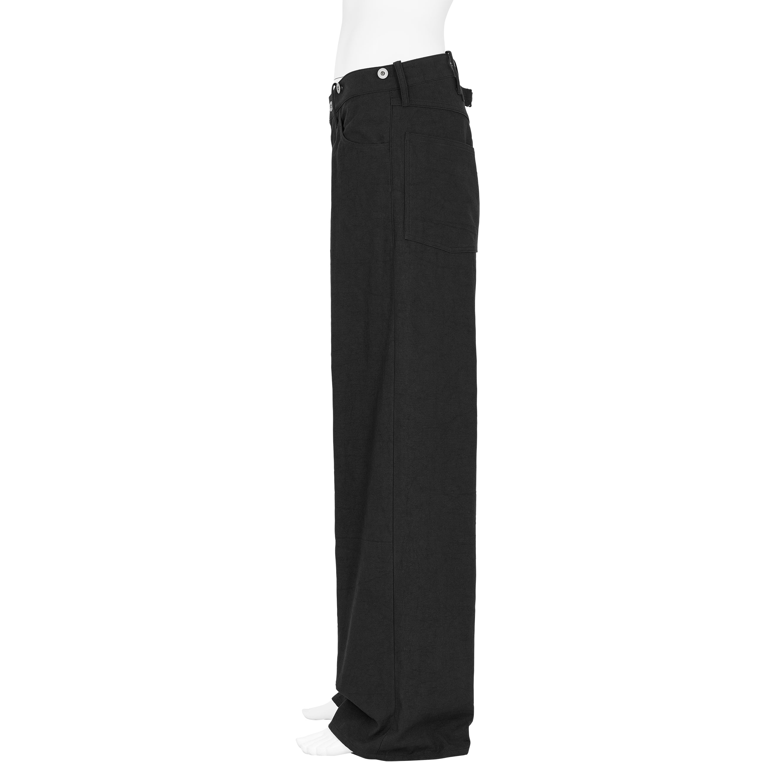 LOT.209 BUCKLE BACKED TROUSERS BLACK