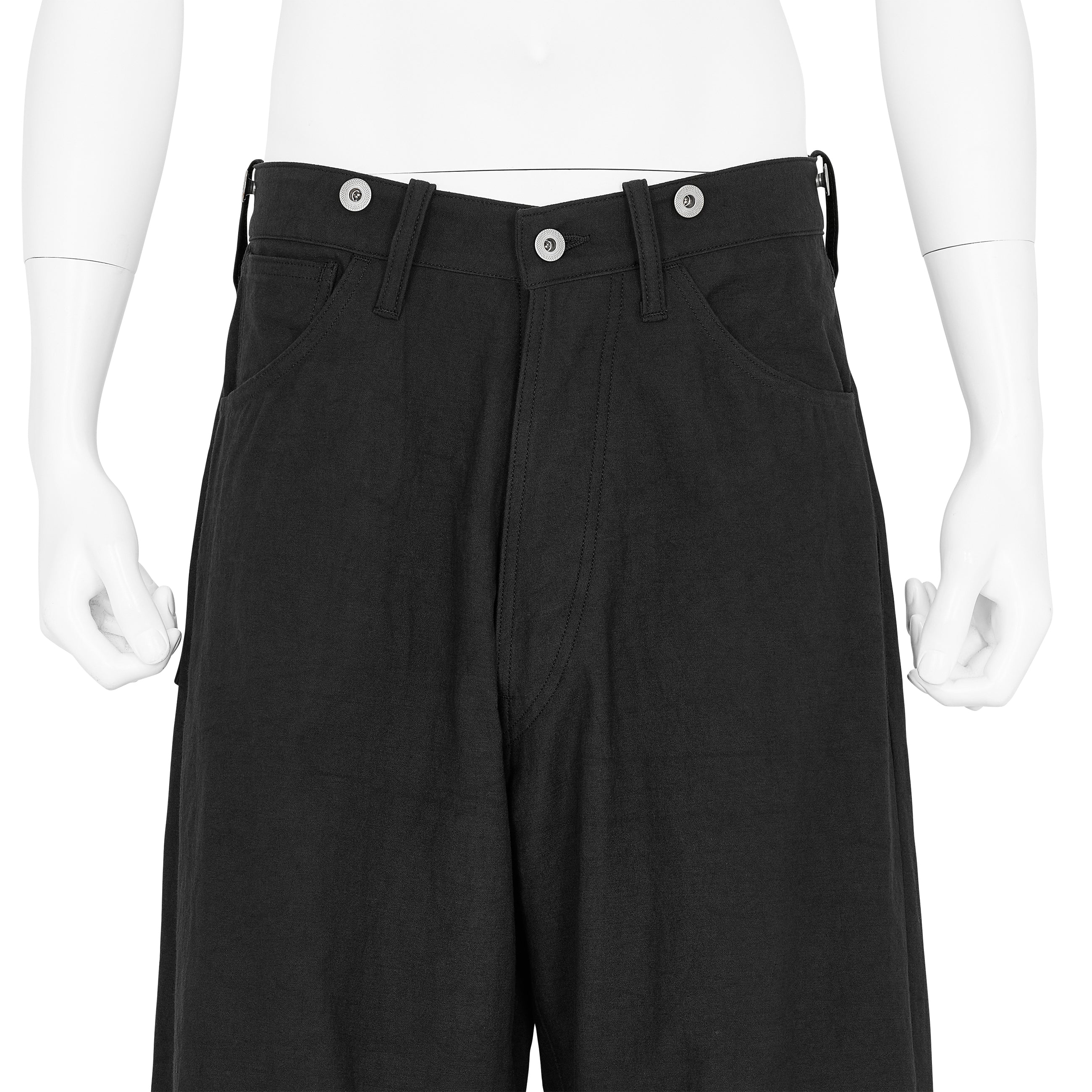 LOT.209 BUCKLE BACKED TROUSERS BLACK