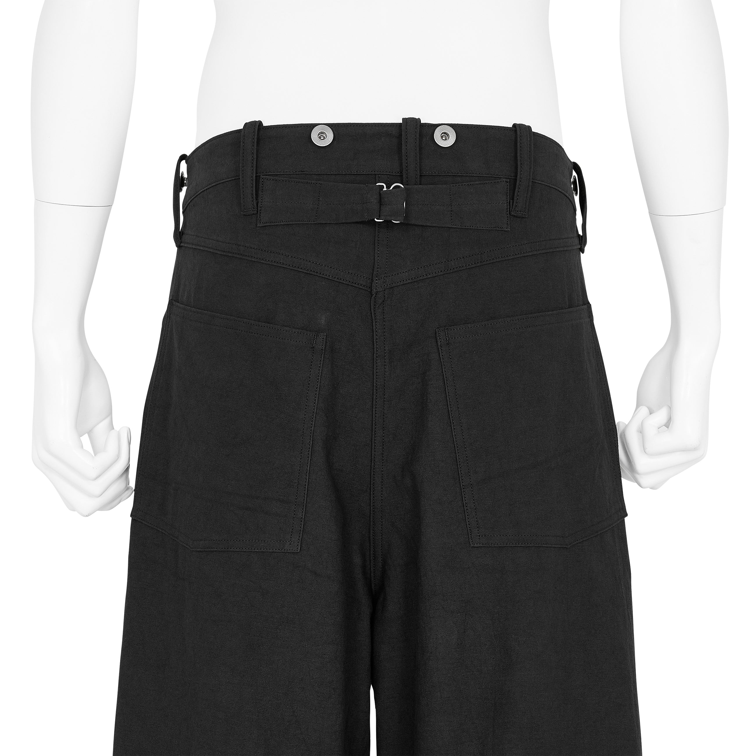 LOT.209 BUCKLE BACKED TROUSERS BLACK