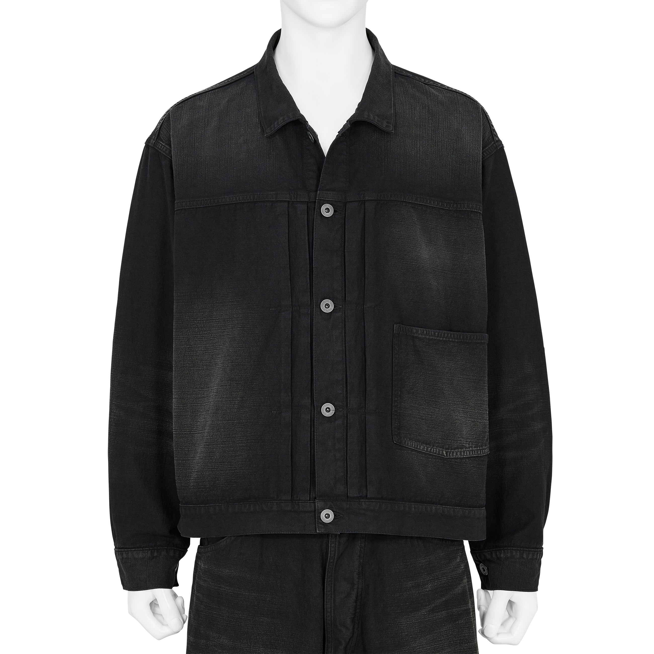 LOT.309 BUCKLE BACKED JACKET BLACK DAMAGED SUMI DYED BLACK