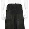 LOT.209 BUCKLE-BACKED TROUSERS DAMAGED SUMI DYED BLACK