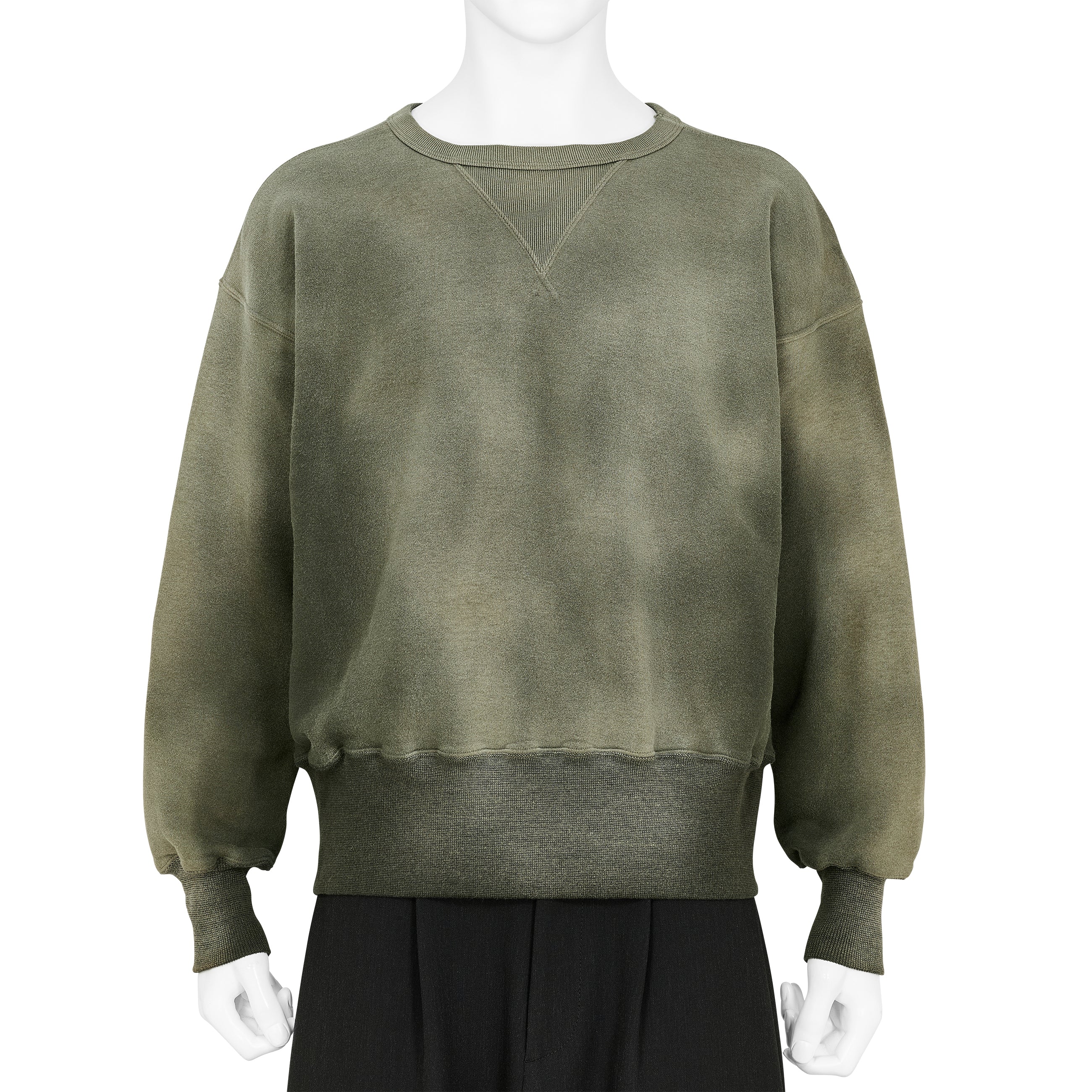 LOT.603 SWEAT SHIRT BLEACHED DEEP GREEN