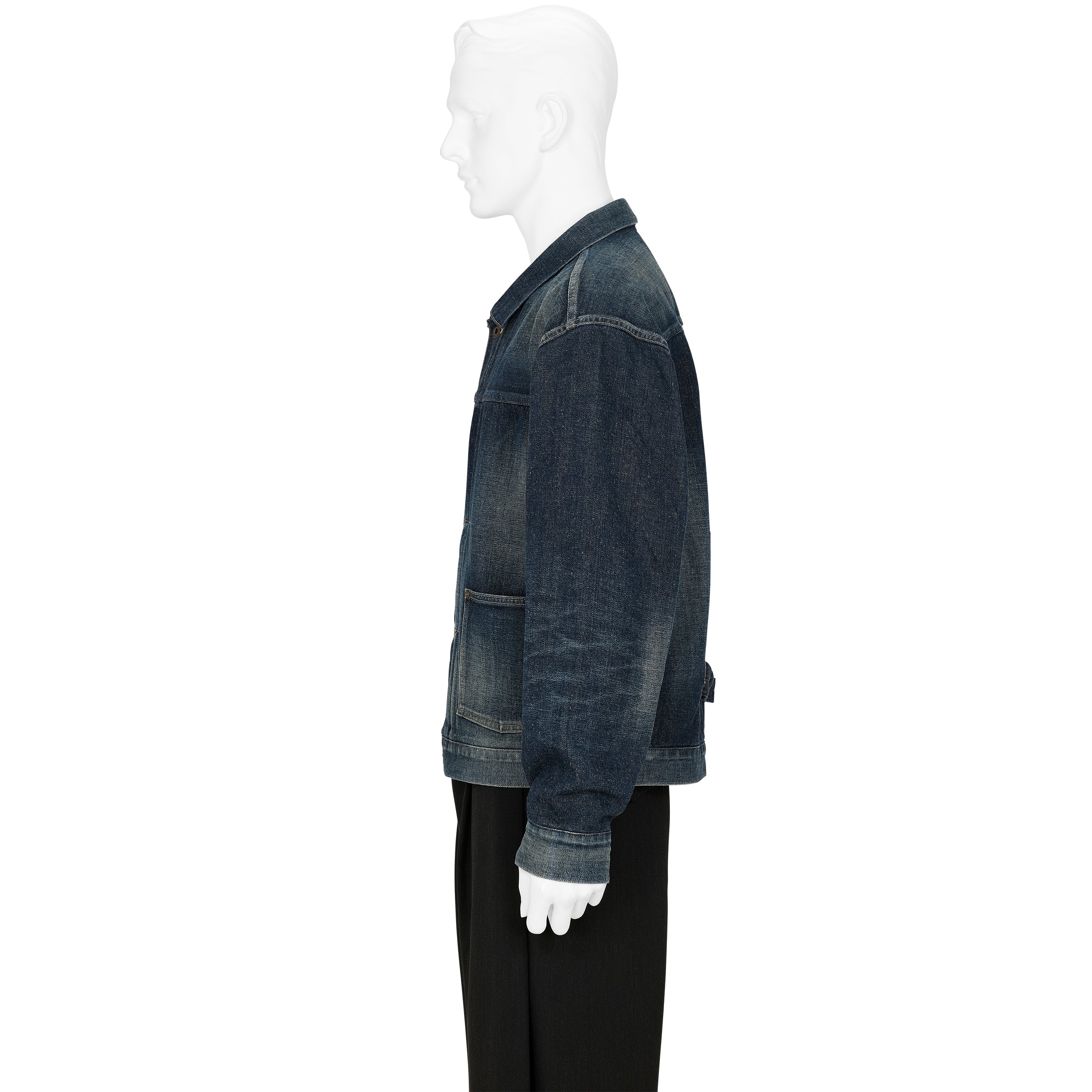 LOT.714 DENIM JACKET SIDE PANEL DAMAGED INDIGO