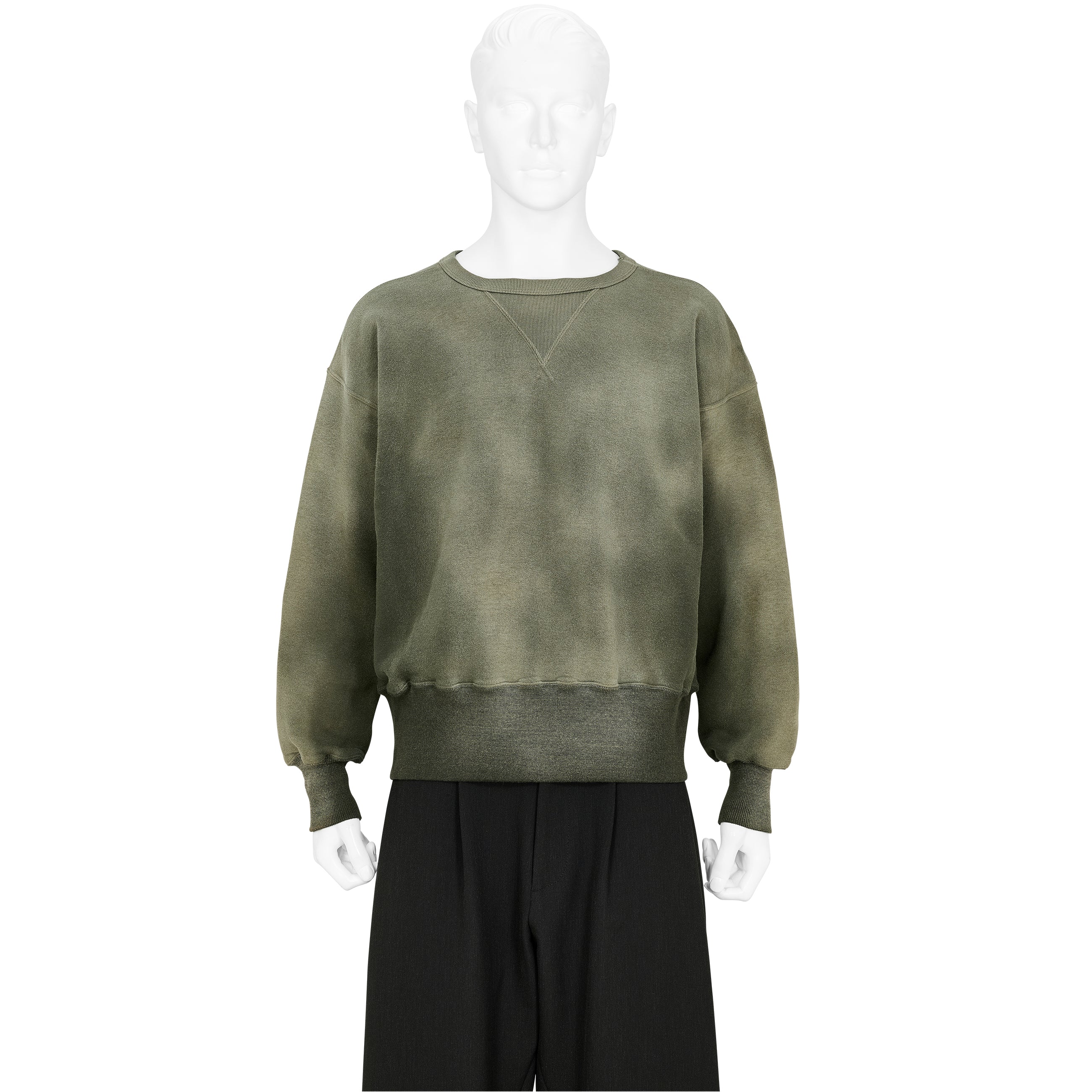 LOT.603 SWEAT SHIRT BLEACHED DEEP GREEN