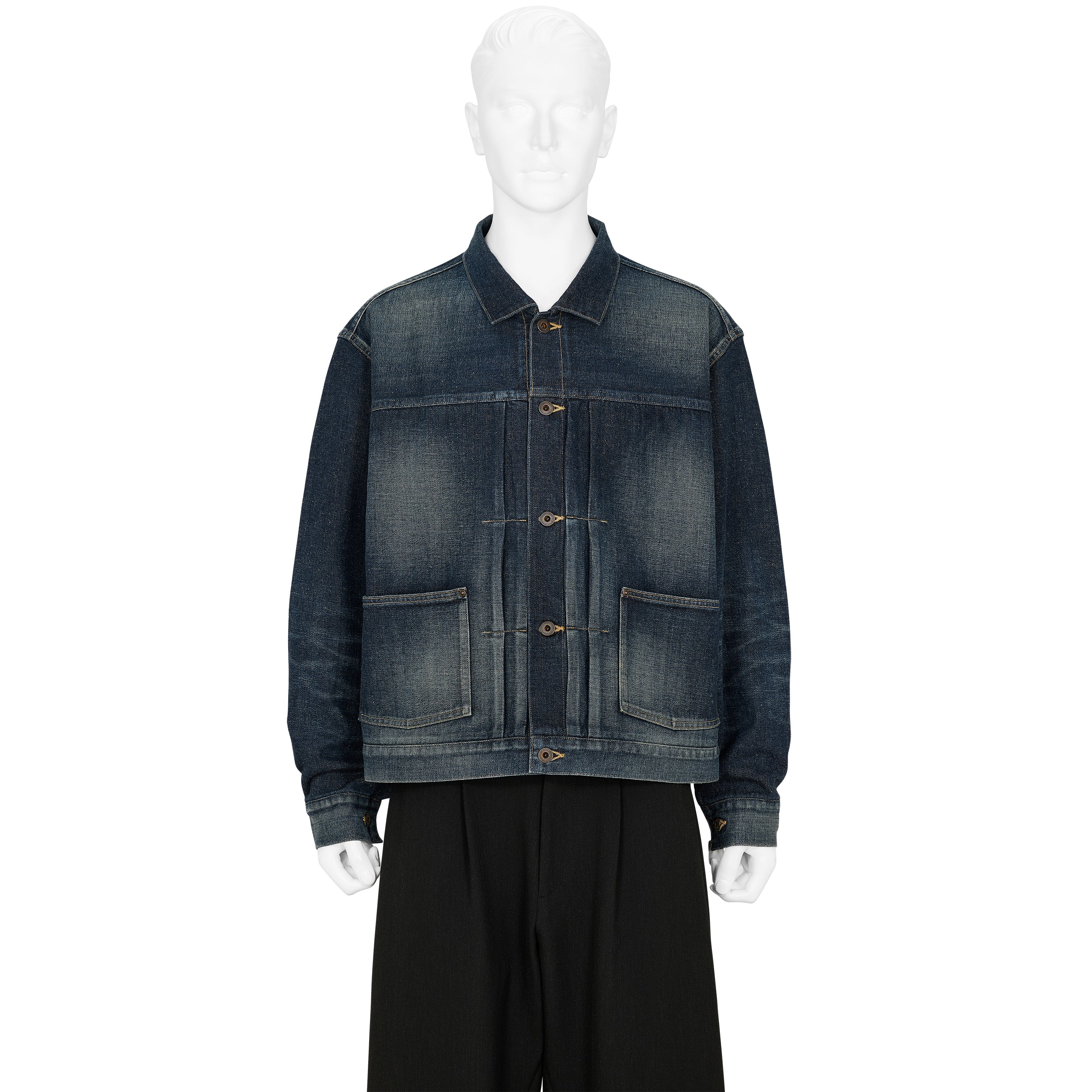 LOT.714 DENIM JACKET SIDE PANEL DAMAGED INDIGO