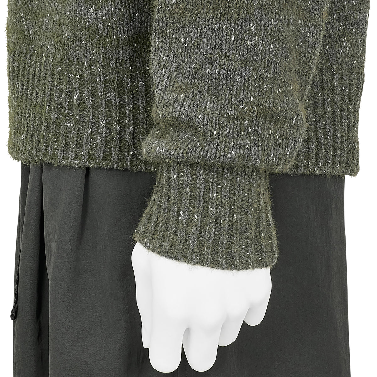 WHITE NEP KNIT GRAY KHAKI