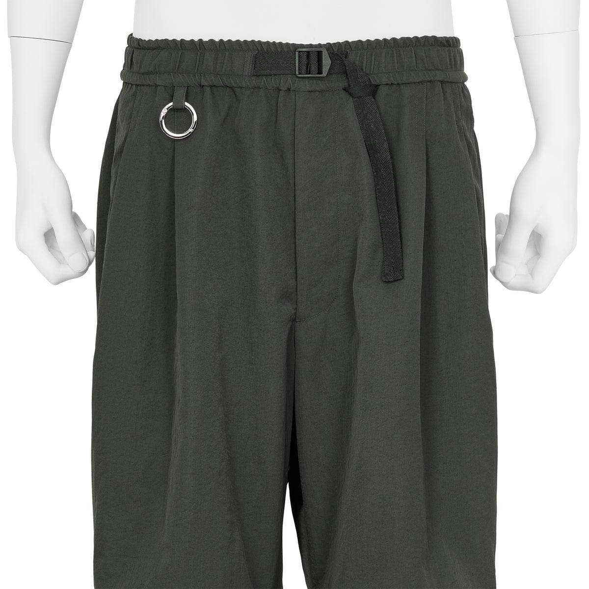 KNEE TUCK WIDE EASY PANTS GRAY