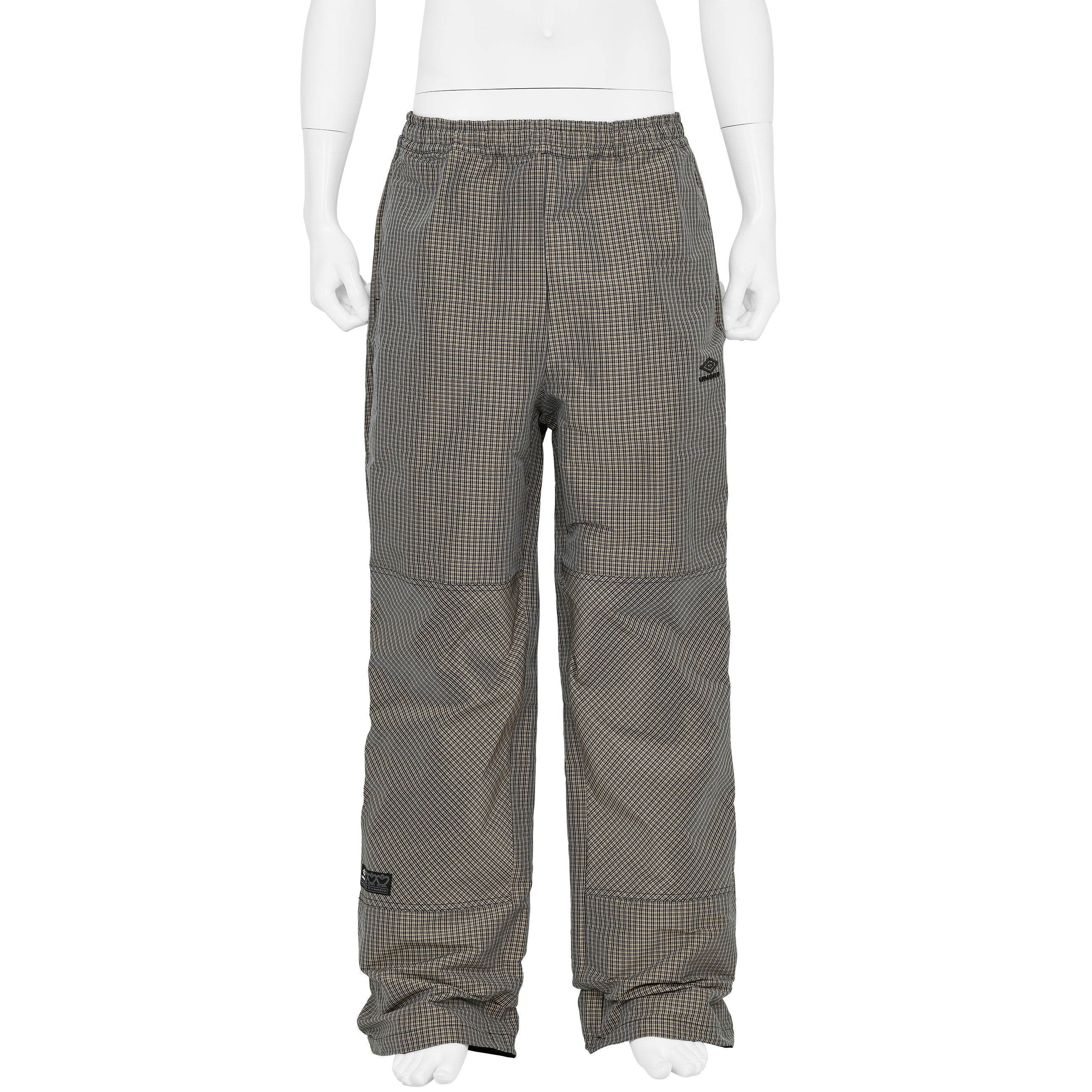CHECK TRACK PANTS BEIGE