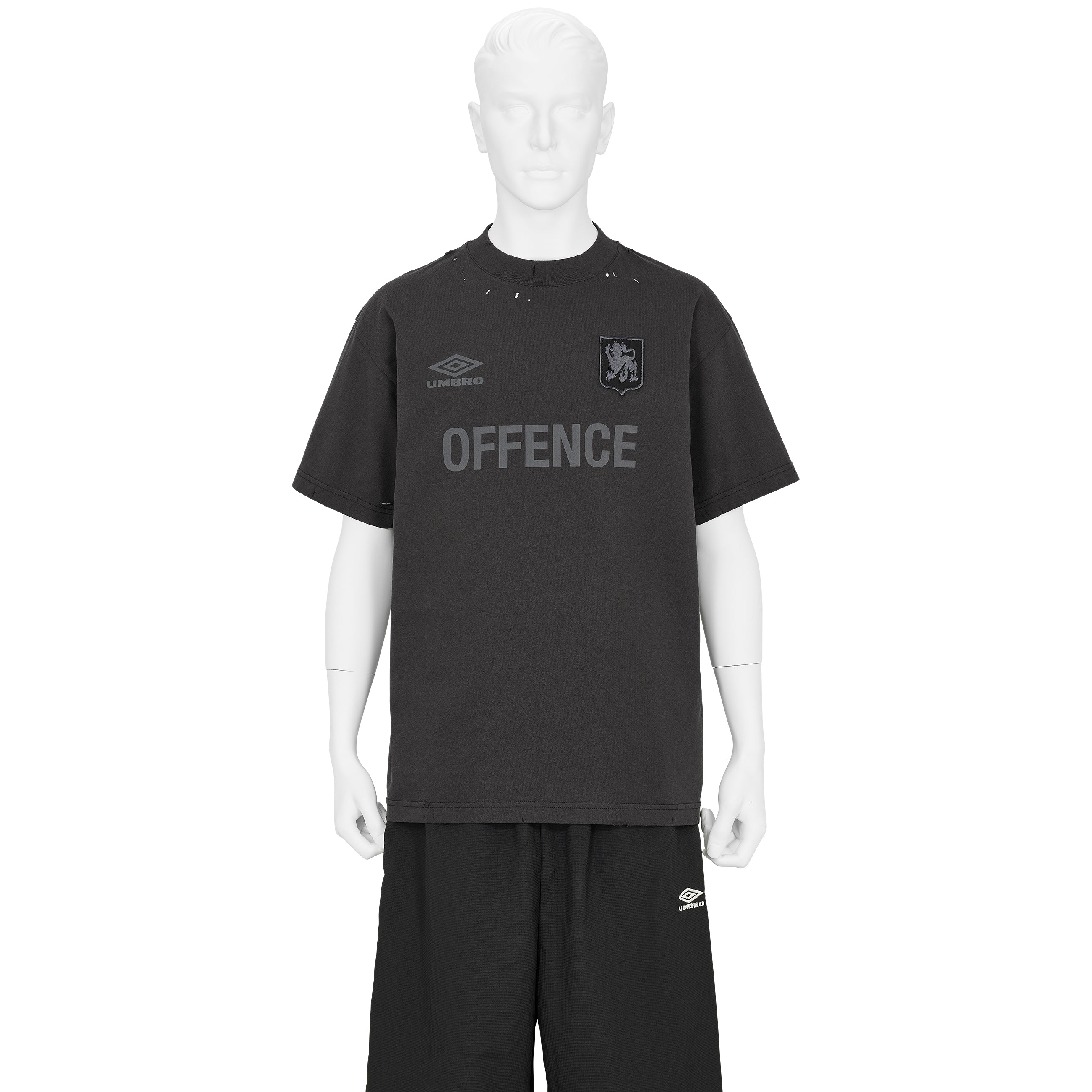 OFFENCE DEFENCE TEE SHIRT WASHED BLACK - SLAM JAM and UMBRO(スラム