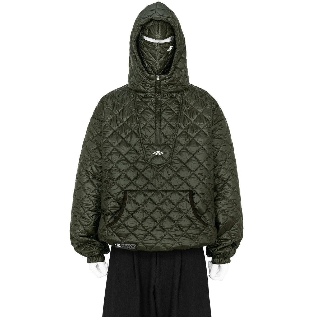 MASKED DIAMOND ANORAK DARK OLIVE - SLAM JAM and UMBRO(スラムジャム 