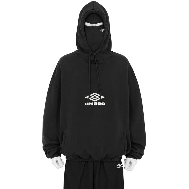 OG LOGO MASKED HOODIE WASHED BLACK