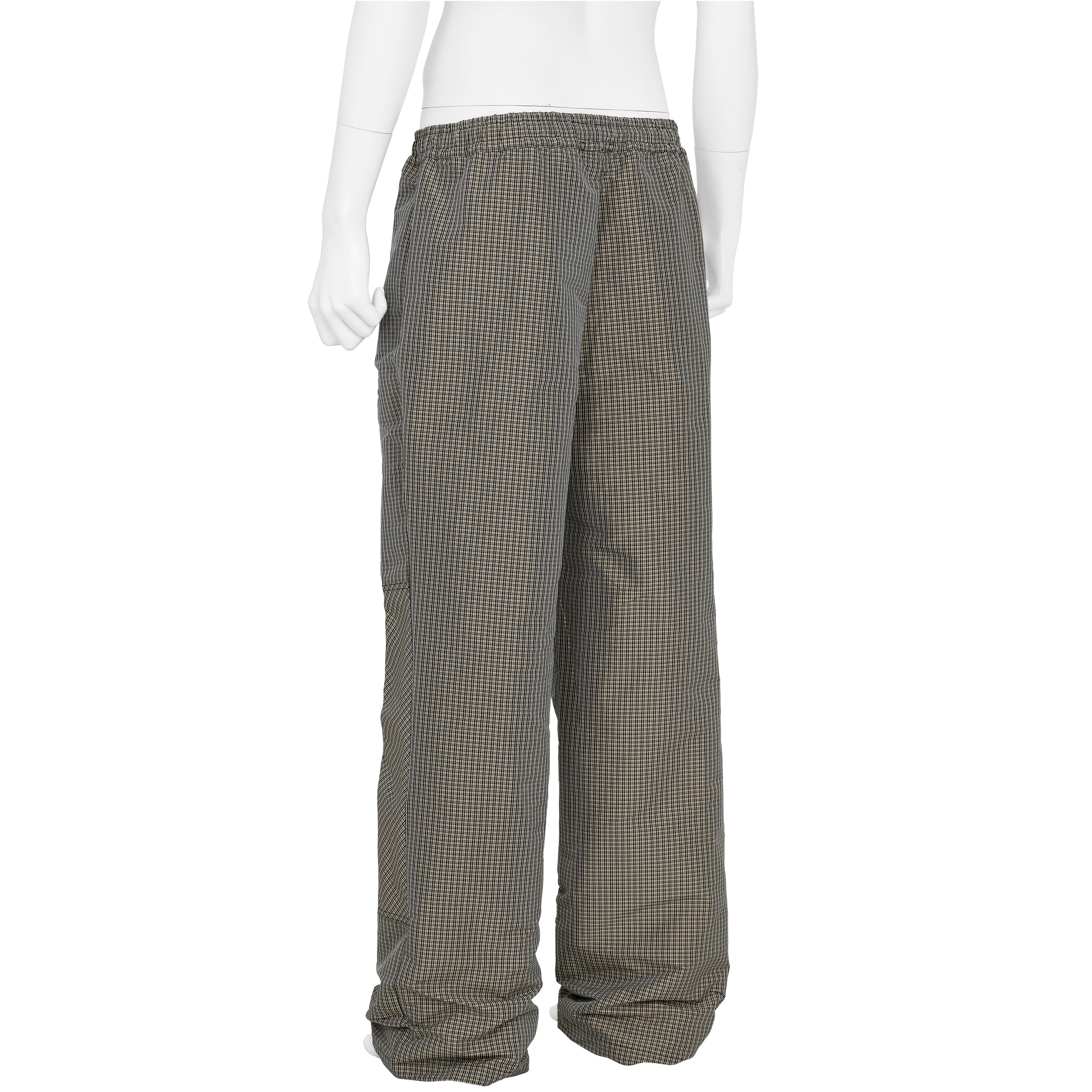 CHECK TRACK PANTS BEIGE