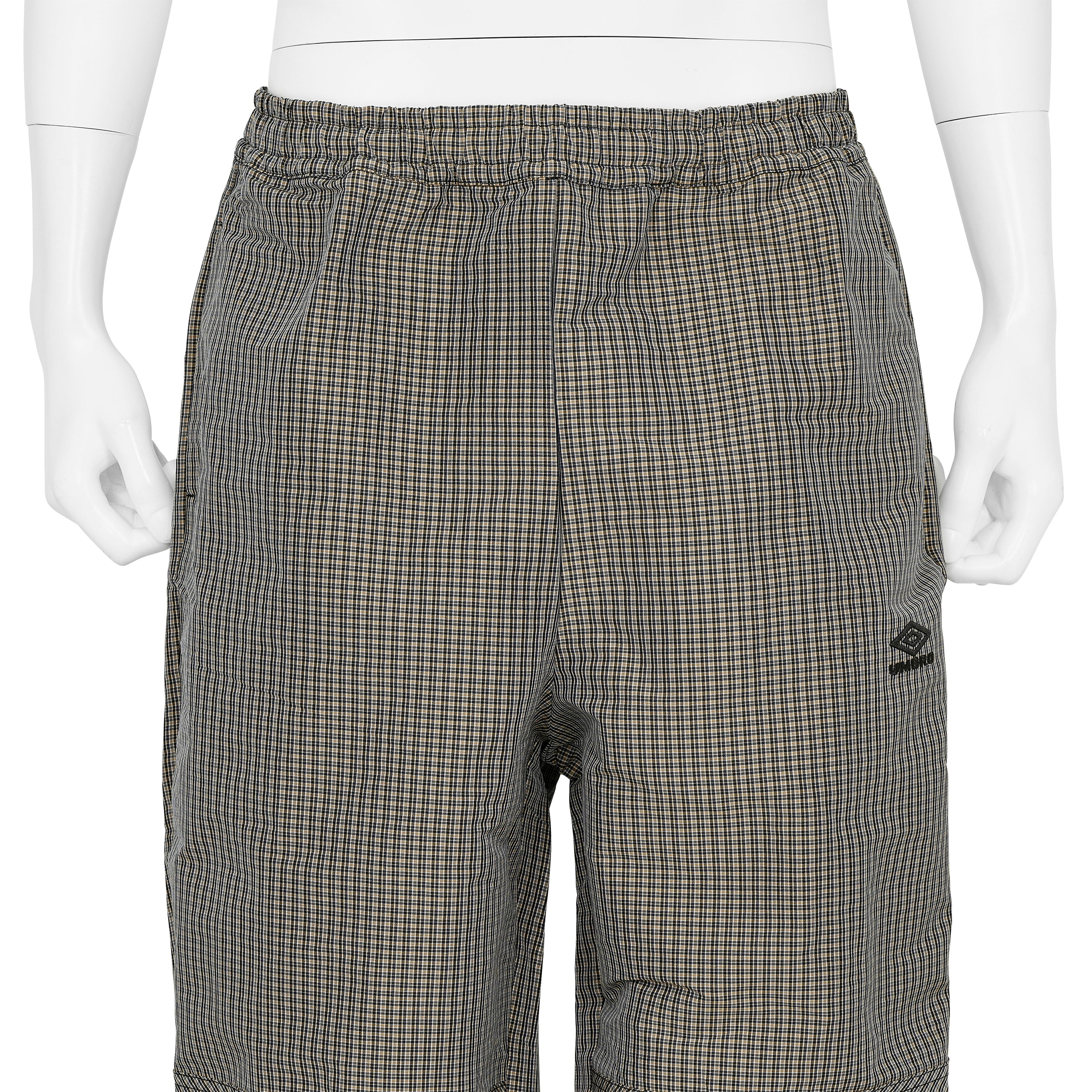CHECK TRACK PANTS BEIGE