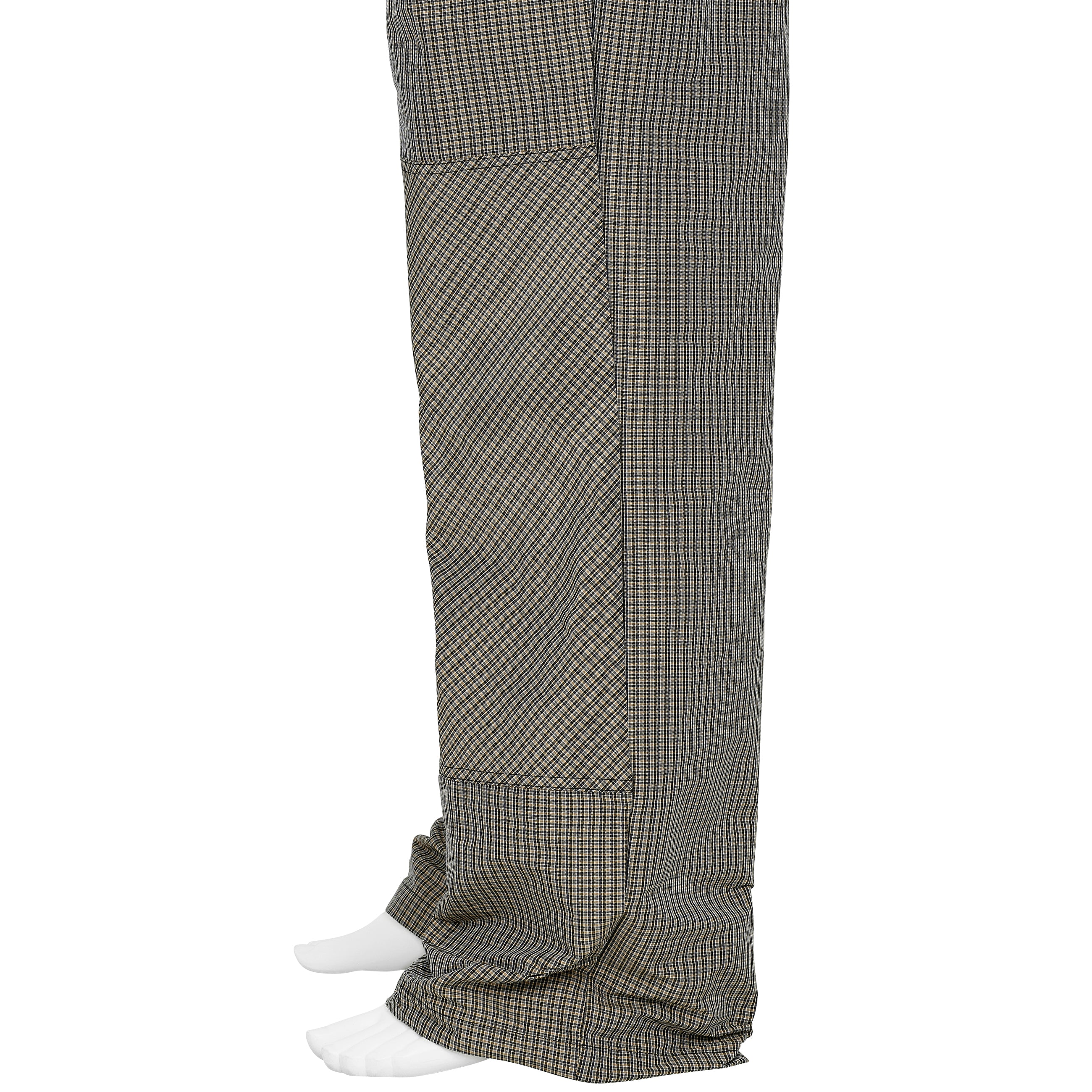 CHECK TRACK PANTS BEIGE