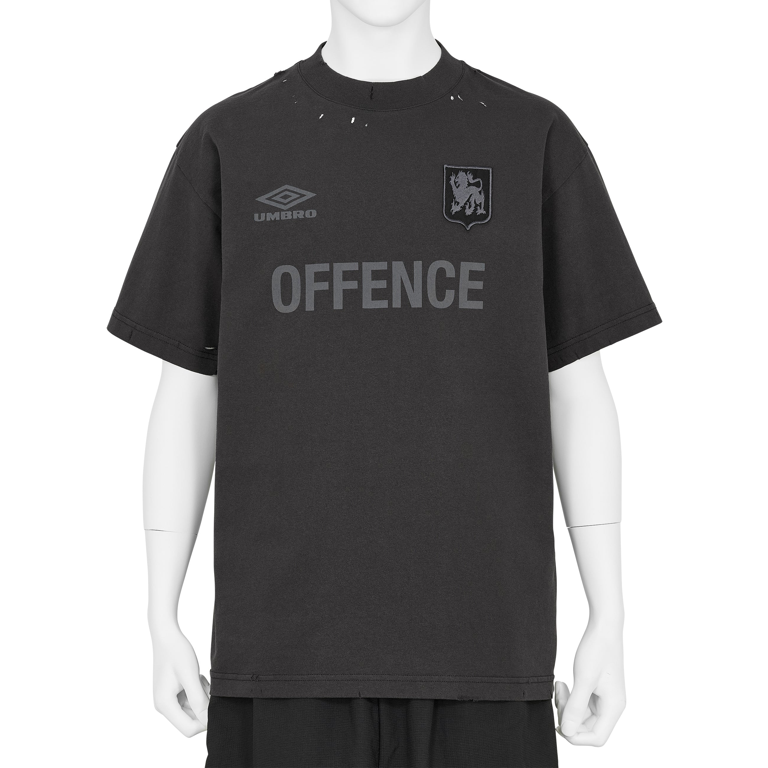 OFFENCE DEFENCE TEE SHIRT WASHED BLACK - SLAM JAM and UMBRO(スラム