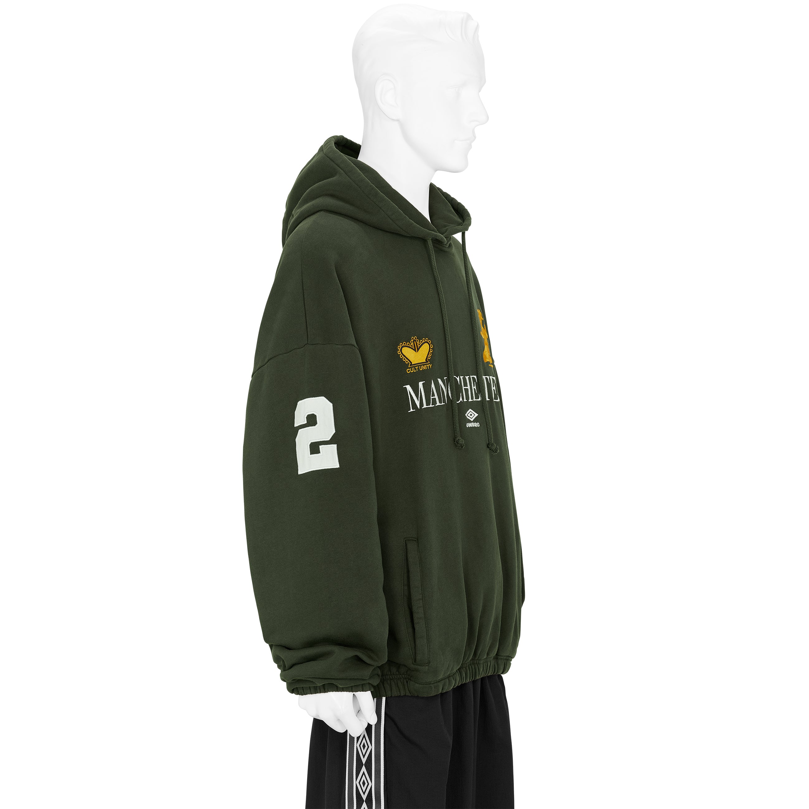 MANCHESTER MASKED HOODIE OLIVE - SLAM JAM and UMBRO(スラムジャム