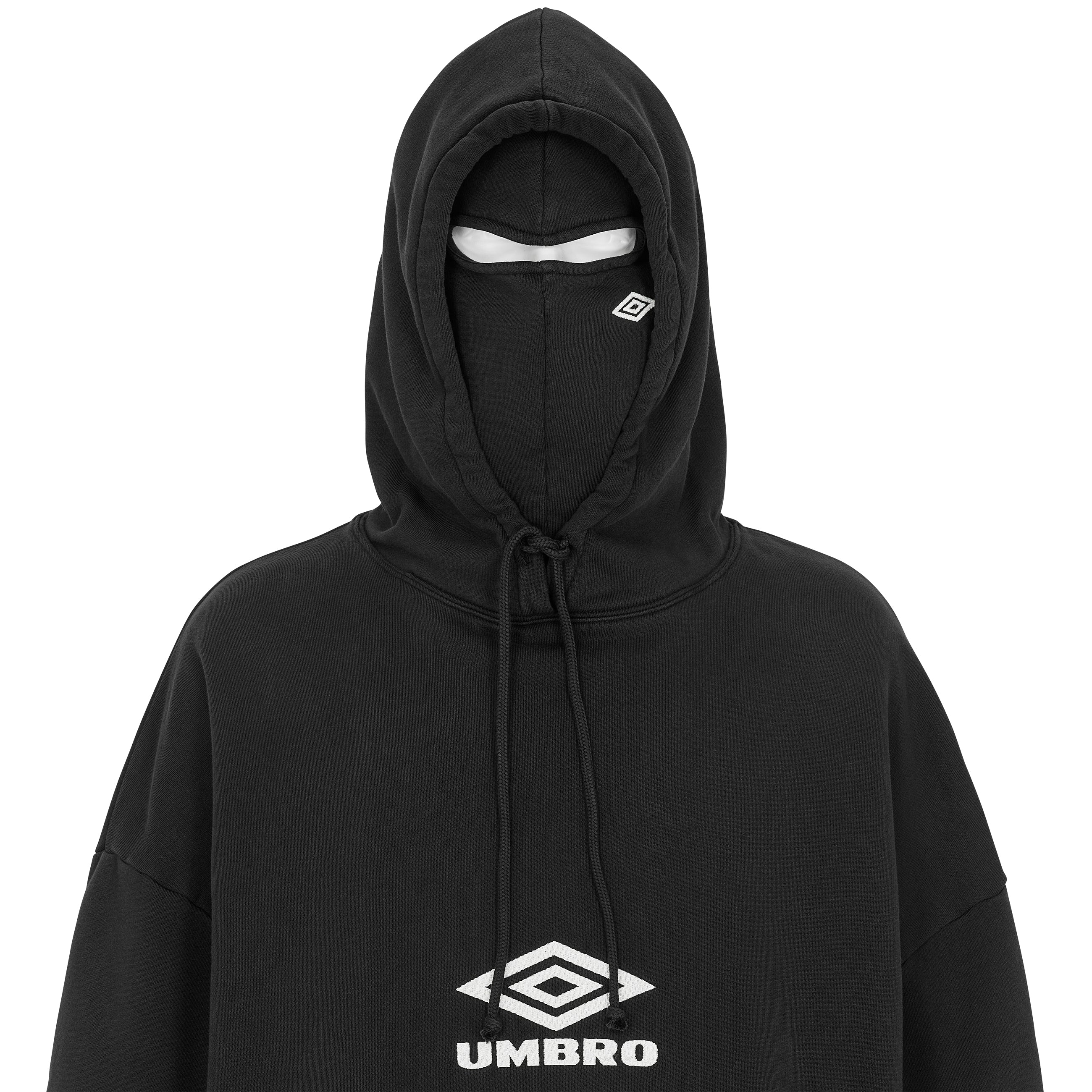 OG LOGO MASKED HOODIE WASHED BLACK - SLAM JAM and UMBRO(スラム