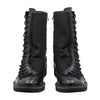 CANVAS HORSE SIDE LACE UP BOOTS BLACK