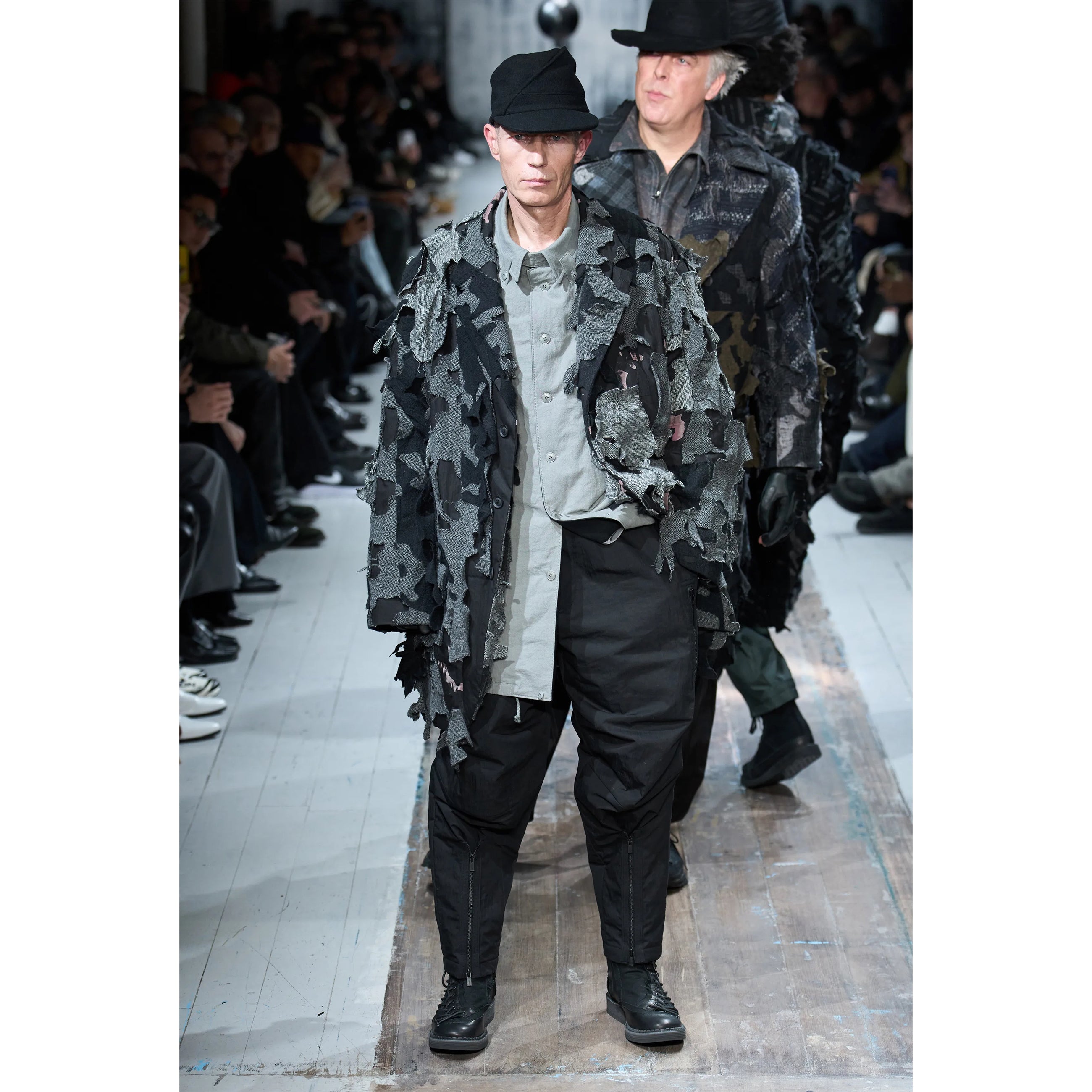 CANVAS HORSE SIDE LACE UP BOOTS BLACK - Yohji Yamamoto POUR HOMME