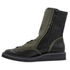 CANVAS HORSE SIDE LACE UP BOOTS DARK GREEN