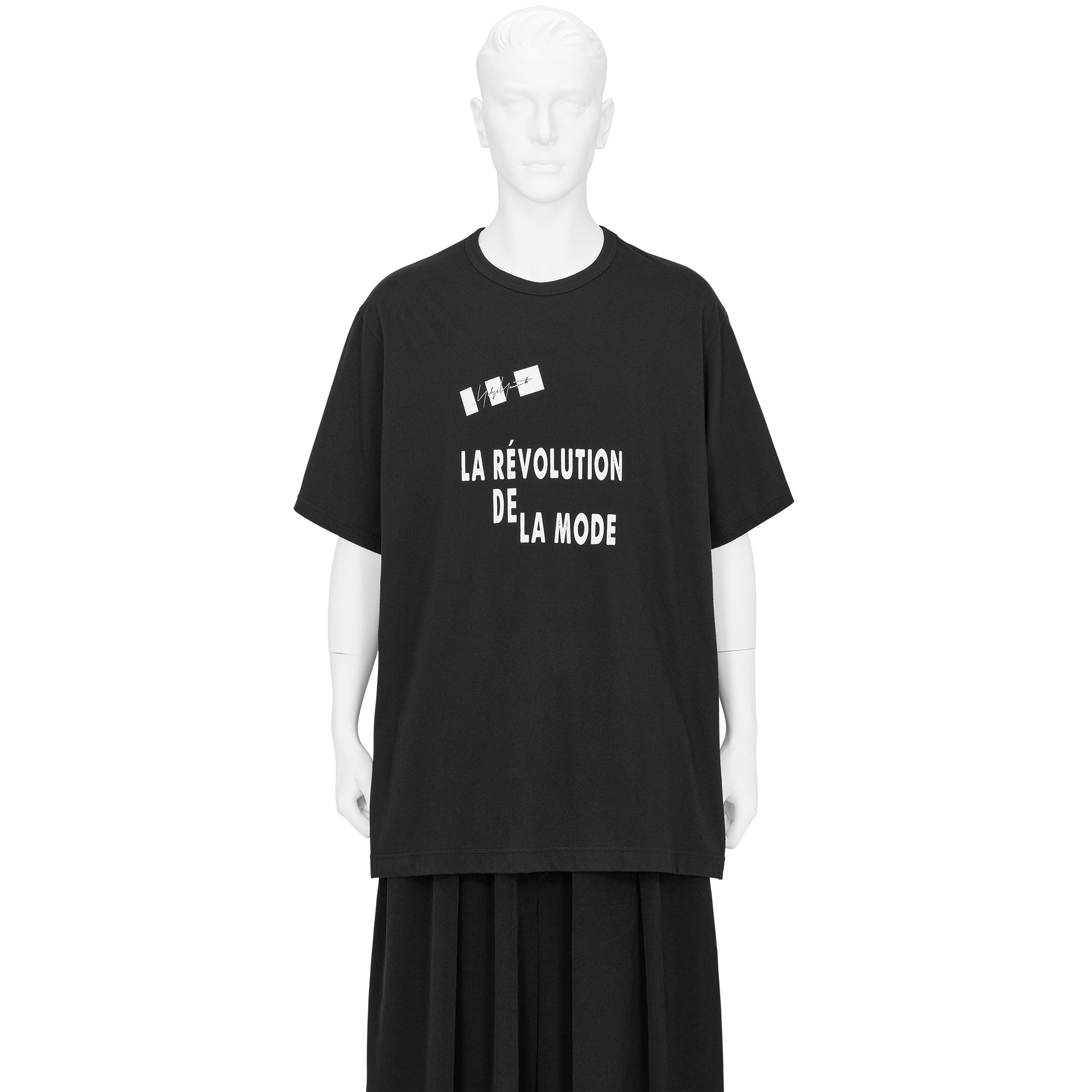 COMBED PLAIN STITCH S/S TEE [LA REVOLUTION DE LA MODE] BLACK