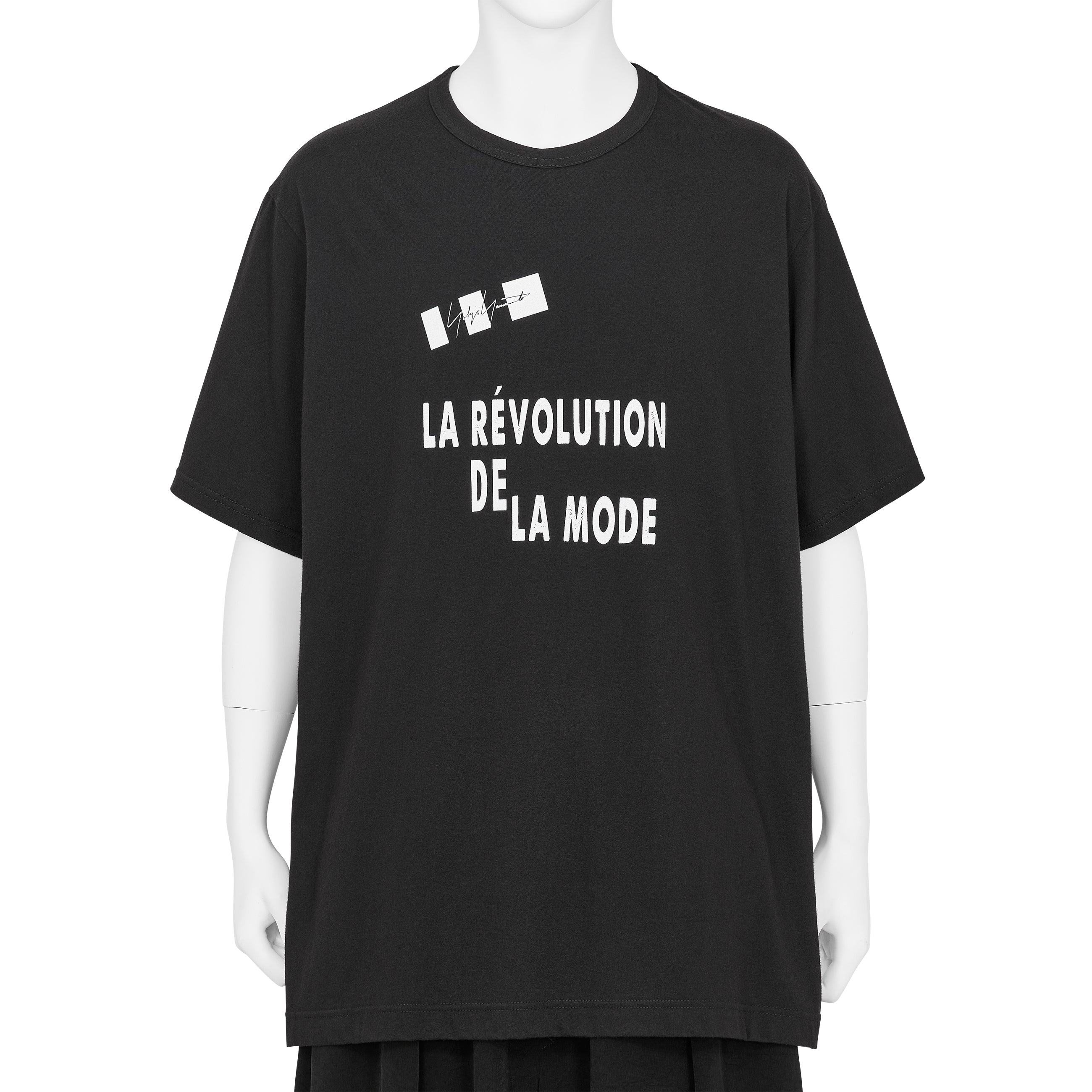 COMBED PLAIN STITCH S/S TEE [LA REVOLUTION DE LA MODE] BLACK