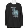 COMBED PLAIN STITCH GUSSET L/S TEE BLACK
