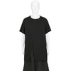 COTTON JERSEY SLIT ROUND NECK TEE BLACK