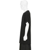 COTTON JERSEY SLIT ROUND NECK TEE BLACK