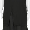 COTTON JERSEY SLIT ROUND NECK TEE BLACK