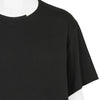 COTTON JERSEY SLIT ROUND NECK TEE BLACK