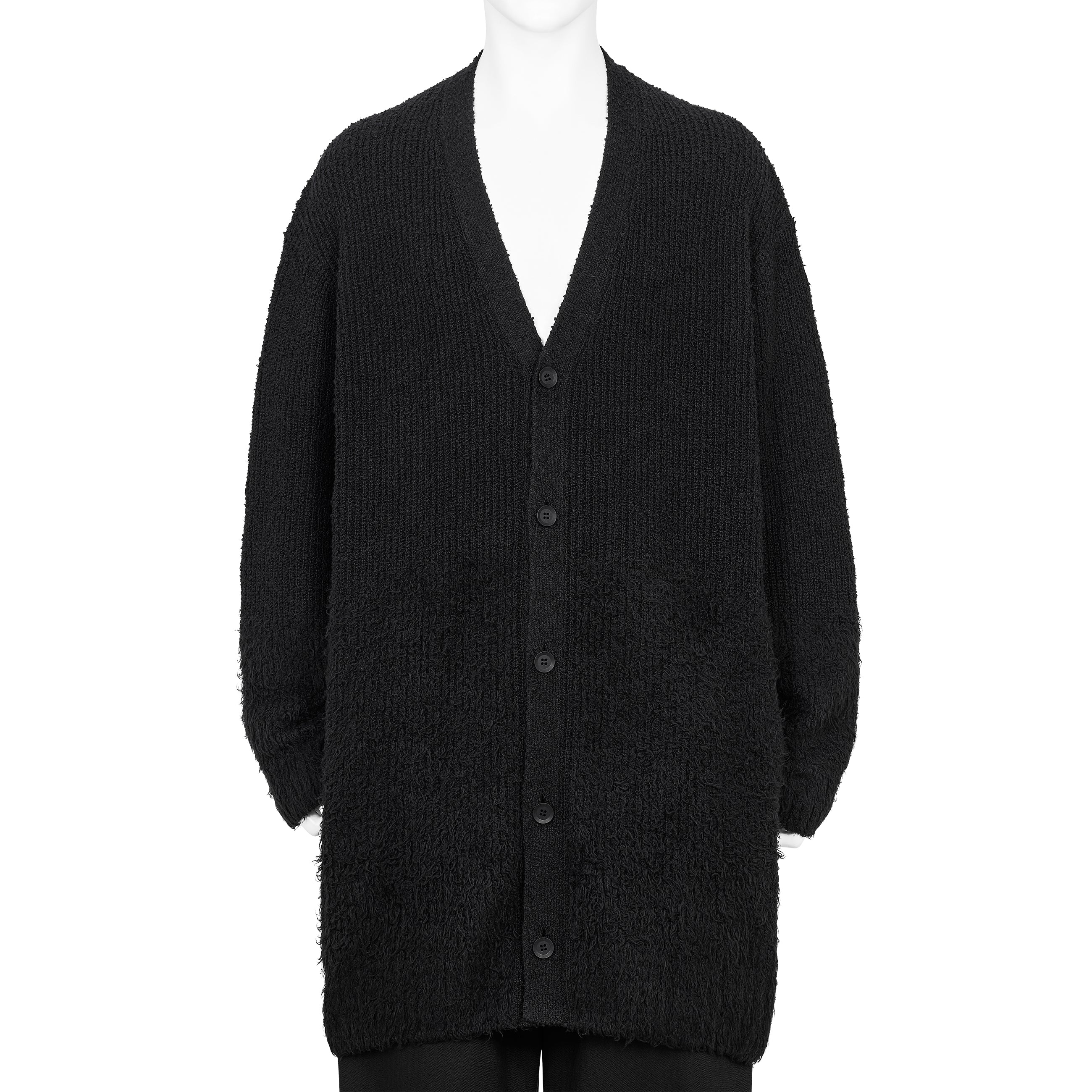 GRADATION V NECK CARDIGAN BLACK
