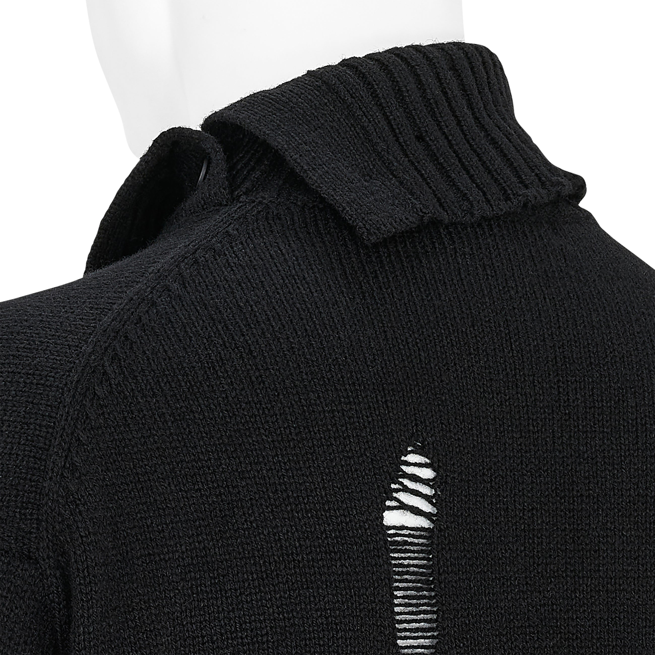 PLAIN STITCH CRASHED HIGH NECK CARDIGAN BLACK - Yohji Yamamoto