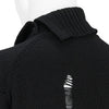 PLAIN STITCH CRASHED HIGH NECK CARDIGAN BLACK