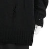 PLAIN STITCH CRASHED HIGH NECK CARDIGAN BLACK