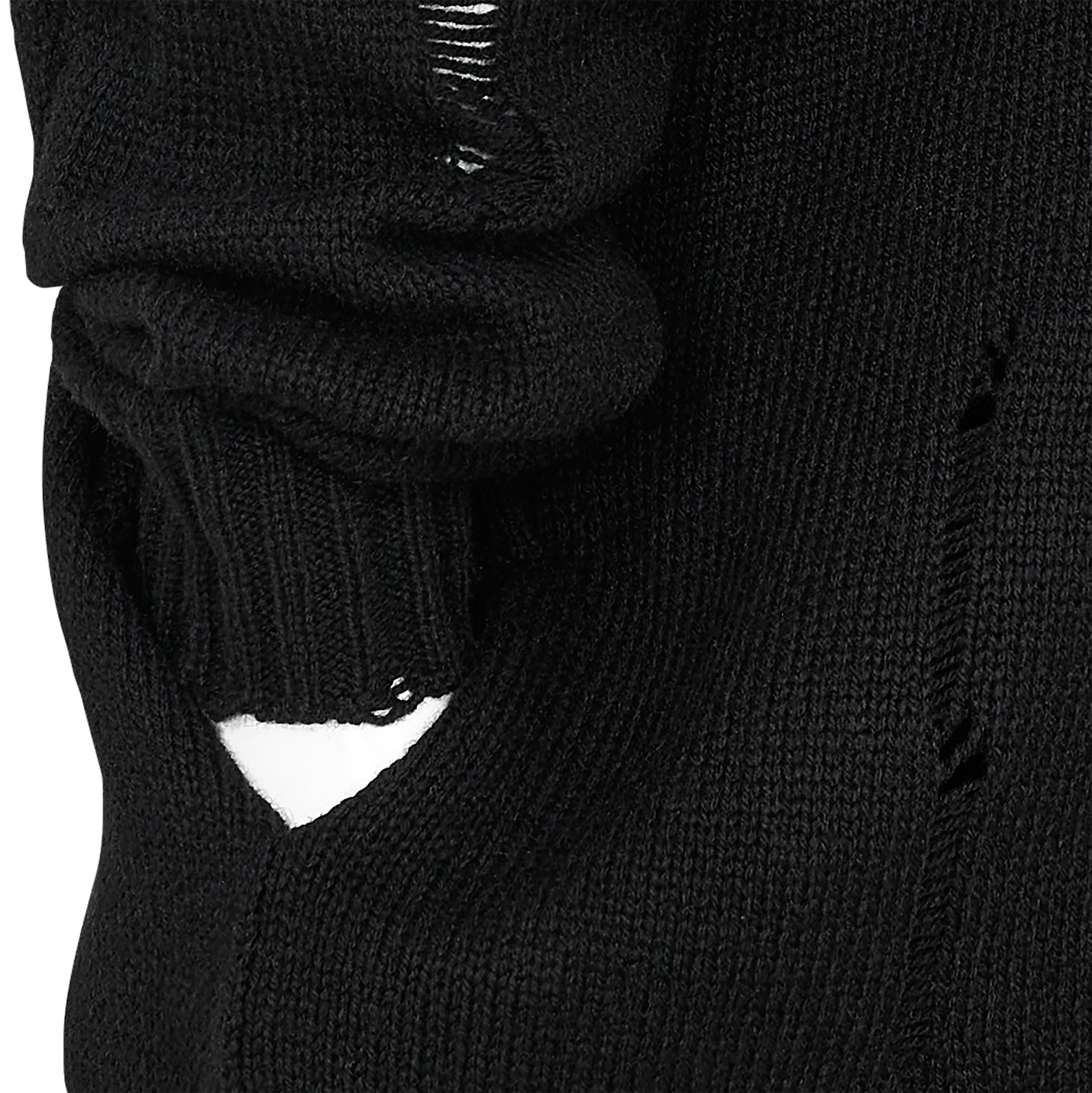 PLAIN STITCH CRASHED HIGH NECK CARDIGAN BLACK
