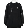PLAIN STITCH CRASHED CREW NECK KNIT BLACK