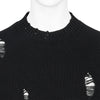 PLAIN STITCH CRASHED CREW NECK KNIT BLACK