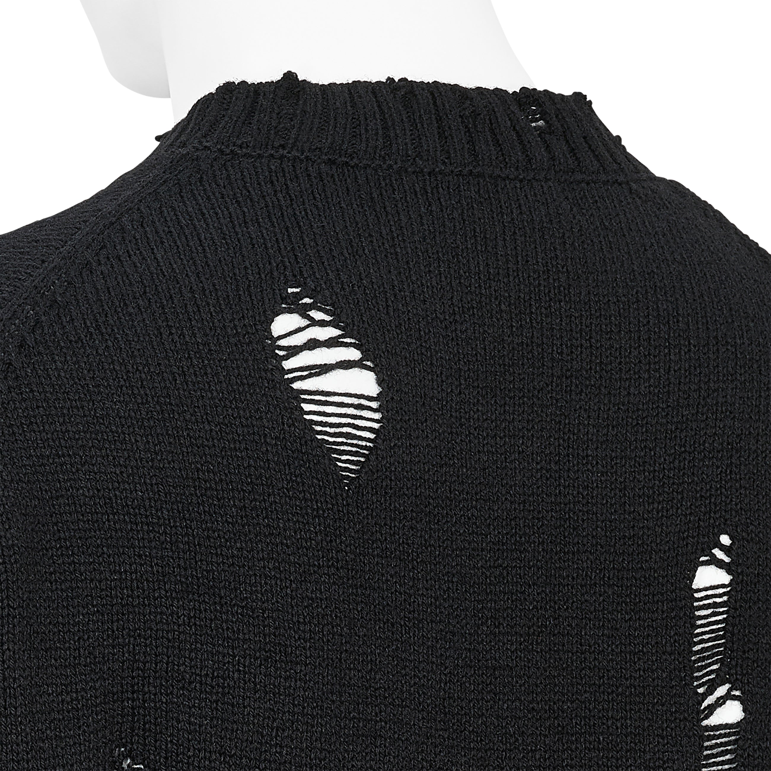 PLAIN STITCH CRASHED CREW NECK KNIT BLACK