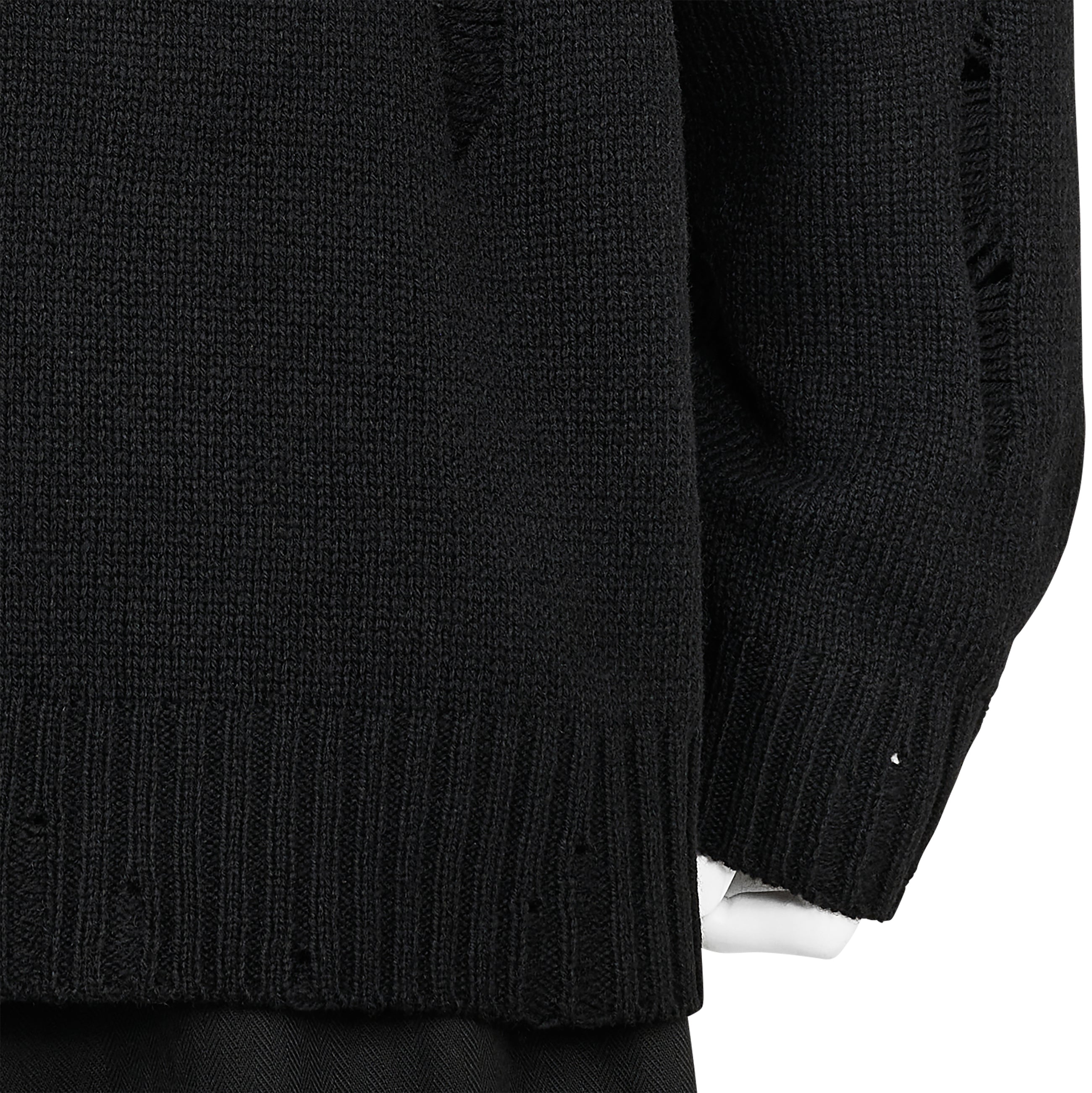 PLAIN STITCH CRASHED CREW NECK KNIT BLACK