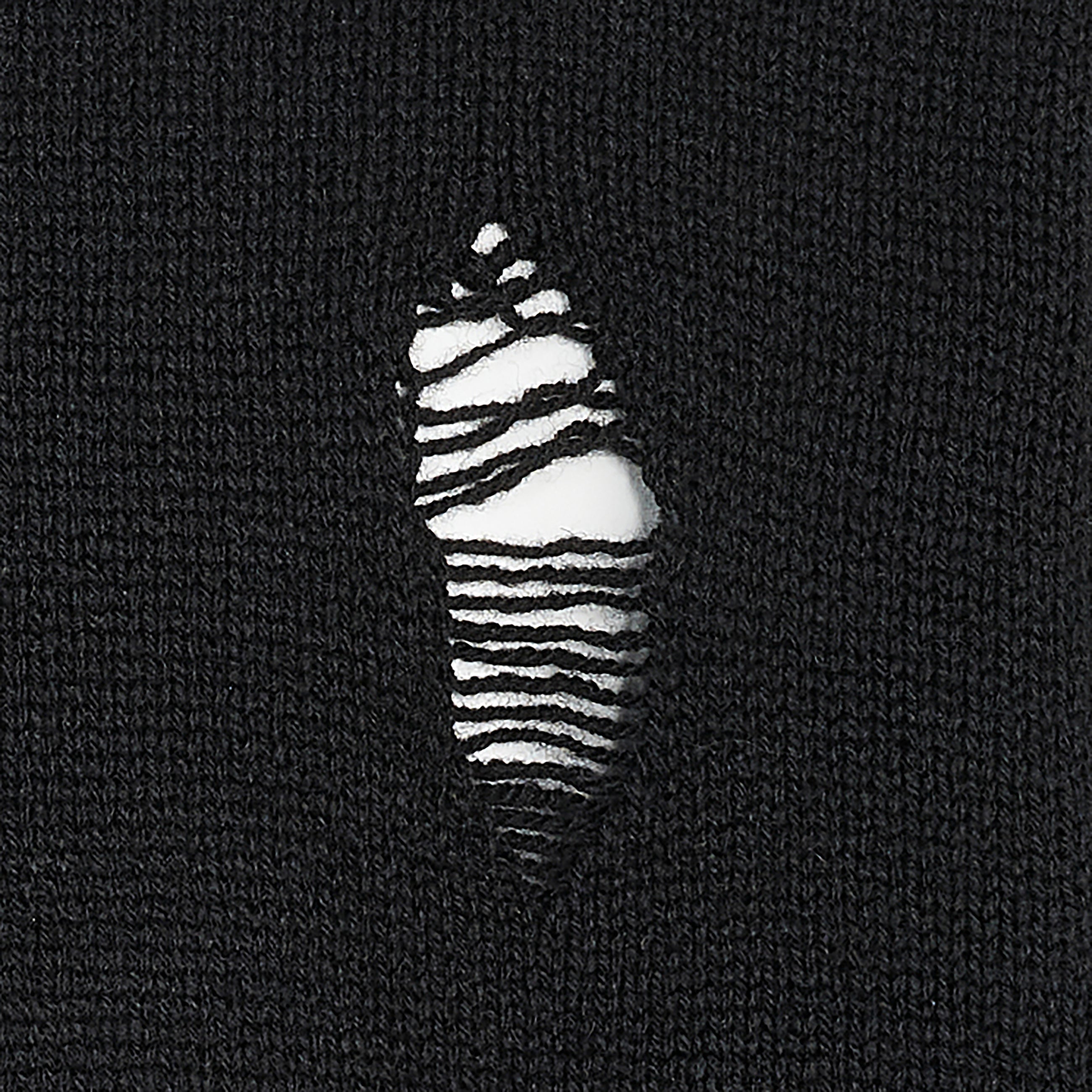 PLAIN STITCH CRASHED CREW NECK KNIT BLACK - Yohji Yamamoto POUR