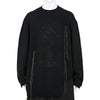 PLAIN STITCH EMBROIDERY CREW NECK KNIT BLACK